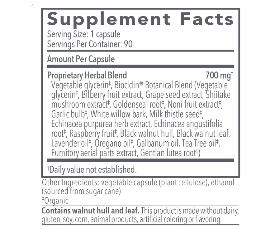 Biocidin® Capsules Broad-Spectrum Liquid Capsules