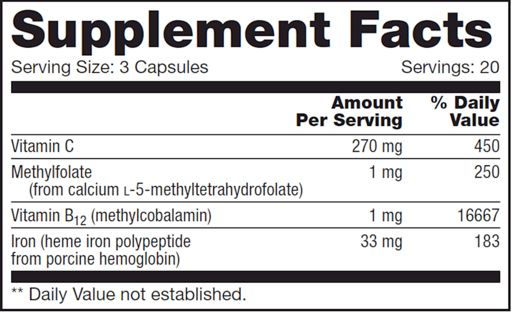 NFH Heme Iron SAP (For Low Iron/Ferritin) 30 Capsules