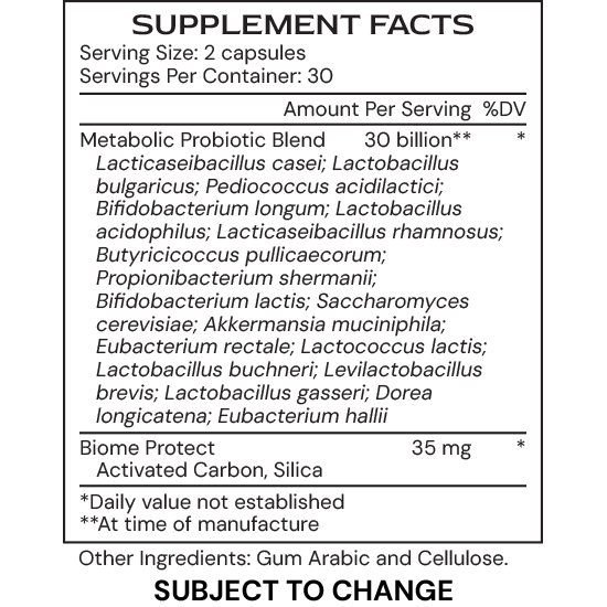 Metabolic uBiomic (probiotic)