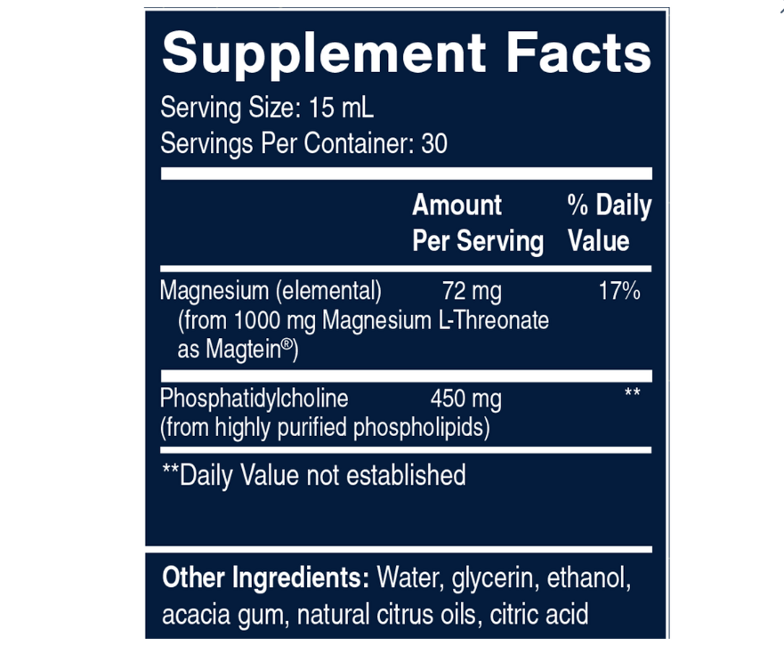 Quicksilver Liposomal Magtein (Mag L-Threonate) 450 ml